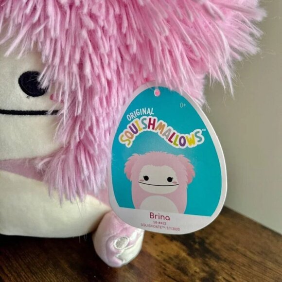 Squishmallows S8 Brina The Bigfoot 8 Soft Pink Plush Collectible Toy - Picture 2 of 3